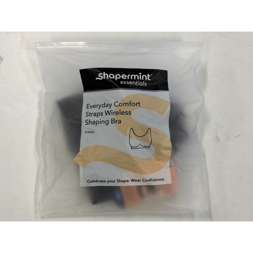 Shapermint Essentials Everyday Comfort Straps Wireless Shaping Bra XL Black NEW